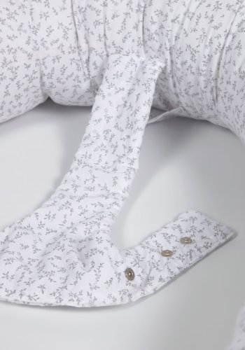 KAVE HOME Yamile ammepute - hvit bomull med gr blader