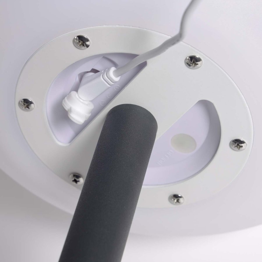 KAVE HOME Dinesh gulvlampe, batterils - sort stl og hvit polyetylen ( 35)