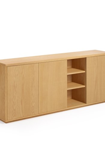 KAVE HOME Abilen skjenk, m. 3 drer og hyller - naturlig eikefiner