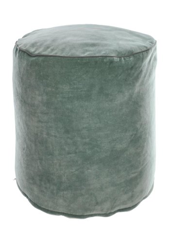 KAVE HOME Brunetta rund puff i mrk turkis flyel 40 cm