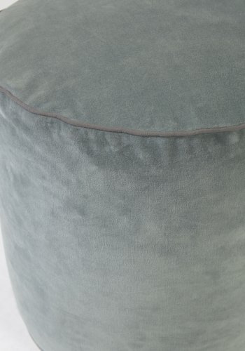 KAVE HOME Brunetta rund puff i mrk turkis flyel 40 cm