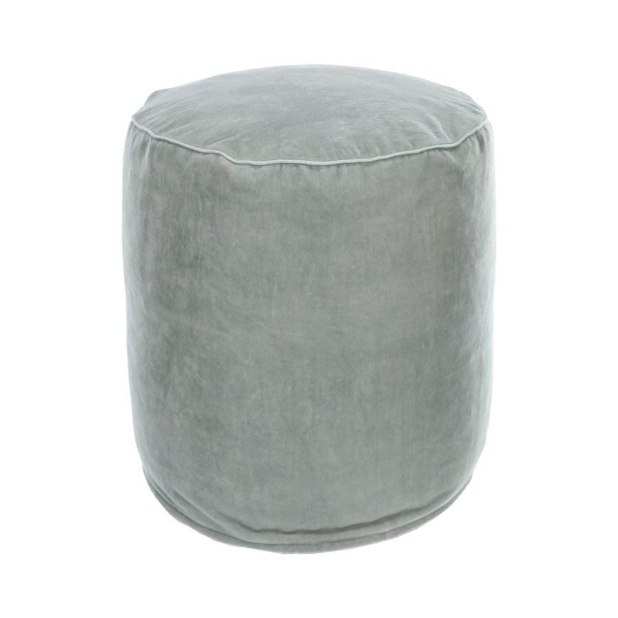 KAVE HOME Brunetta rund puff i lys turkis flyel 40 cm
