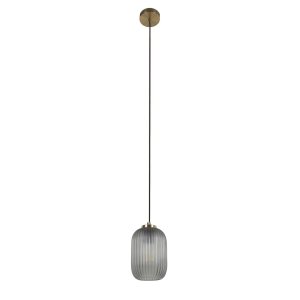 KAVE HOME Hestia loftlampe - gr glas og messing metal