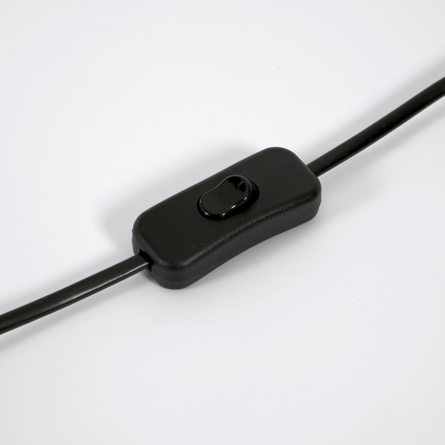 KAVE HOME Domicina bordlampe, rund - grtt lin og svart metall (30)