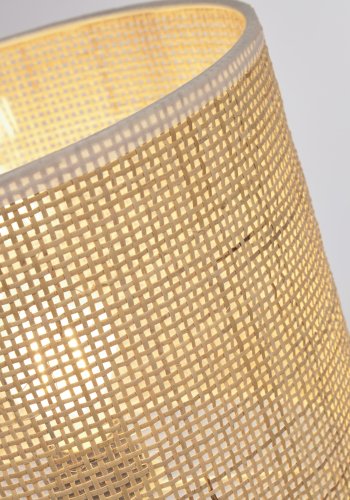 KAVE HOME Erna bordlampe - naturlig bambus og beige keramikk