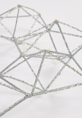 KAVE HOME Mishell krans, m. lys gr stl (35x35)