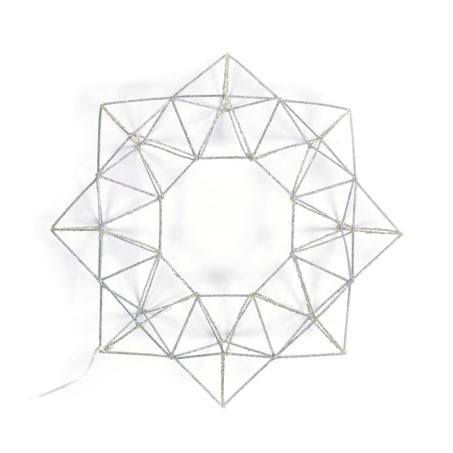 KAVE HOME Mishell krans, m. lys gr stl (35x35)