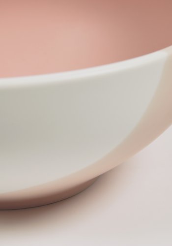 KAVE HOME Sayuri stor skl - rosa og hvitt porselen (24,3)