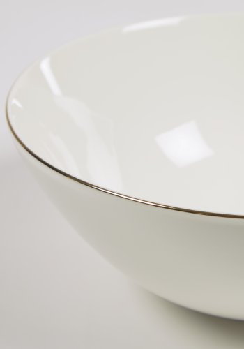 KAVE HOME Taisia stor skl - hvitt og gull porselen (24,5)