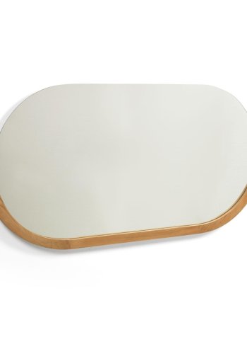 KAVE HOME Rokia veggspeil, ovalt - speilglass og naturlig teak (90x55)