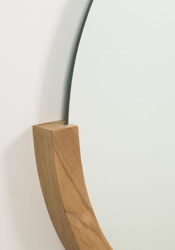 KAVE HOME Rokia veggspeil, ovalt - speilglass og naturlig teak (90x55)