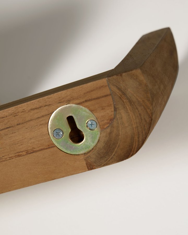 KAVE HOME Shamel sett med 2 hyller i heltre teak med valnttfinish, 50 x 5 cm