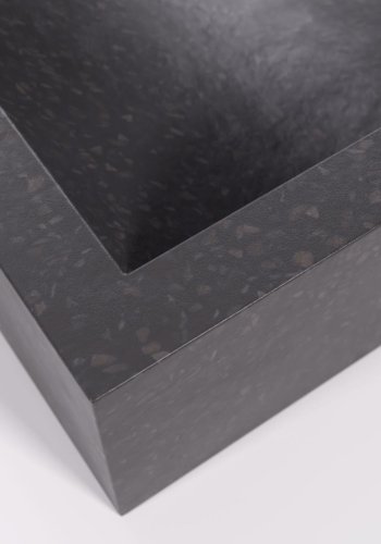 KAVE HOME Sunday Badezimmerwaschbecken, rechteckig – schwarzer Terrazzo (40x45)