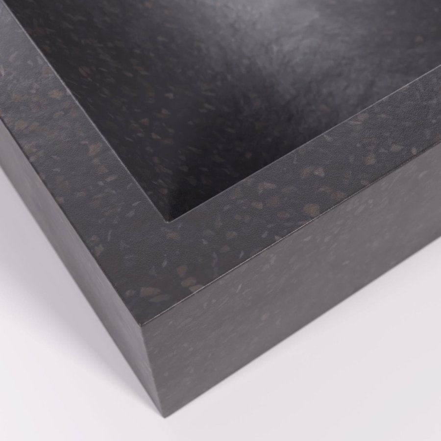 KAVE HOME Sunday Badezimmerwaschbecken, rechteckig – schwarzer Terrazzo (40x45)