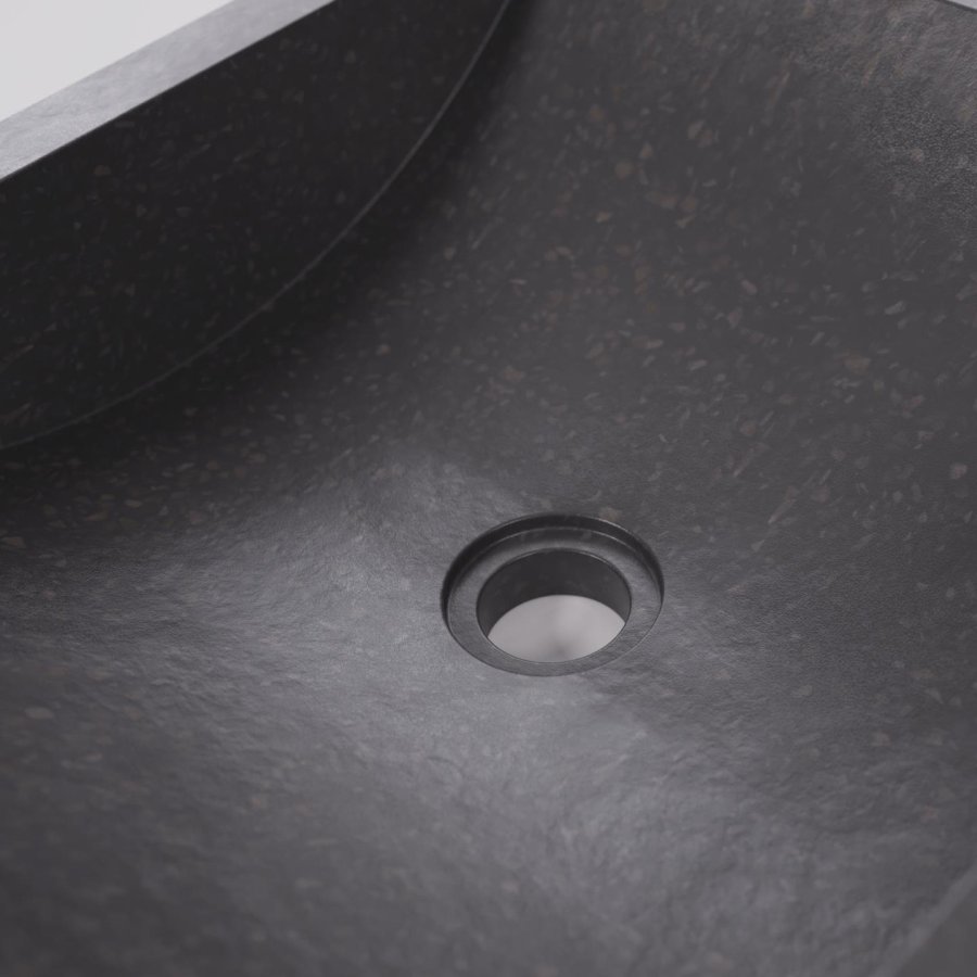 KAVE HOME Sunday Badezimmerwaschbecken, rechteckig – schwarzer Terrazzo (40x45)