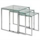 Act Nordic Katrine Satztische - Klarglas und Chrommetall (3er-Set)