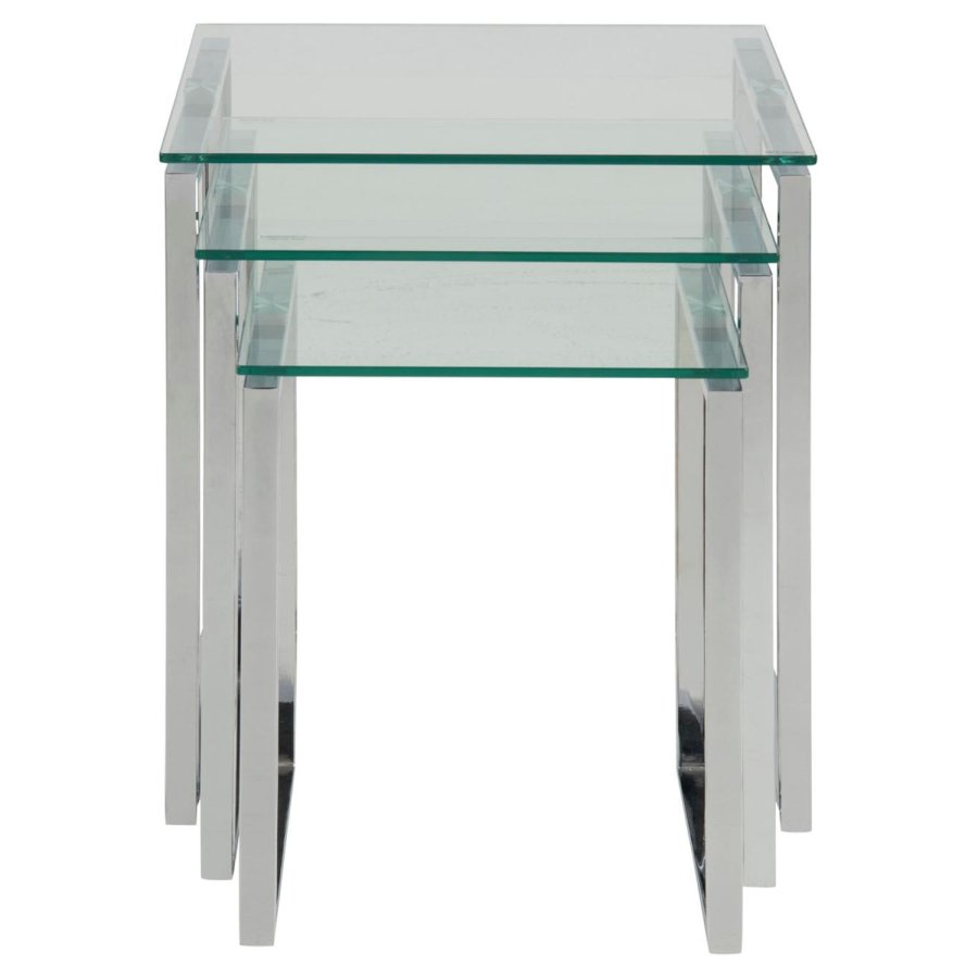 Act Nordic Katrine Satztische - Klarglas und Chrommetall (3er-Set)