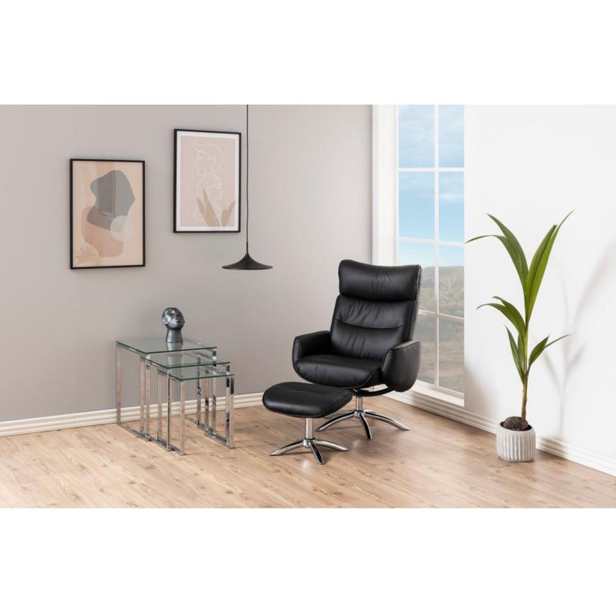 Act Nordic Katrine Satztische - Klarglas und Chrommetall (3er-Set)