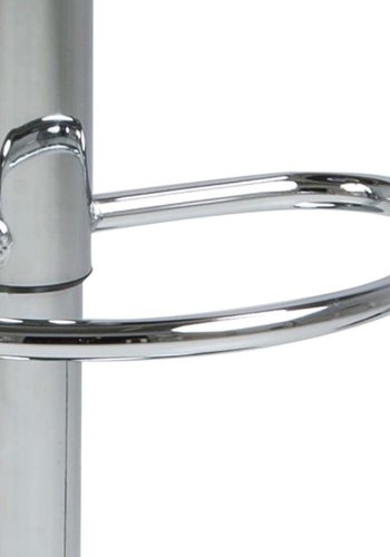 ACT NORDIC Plump Barhocker mit Rückenlehne und Fußstütze – taupefarbenes PU und verchromtes Metall