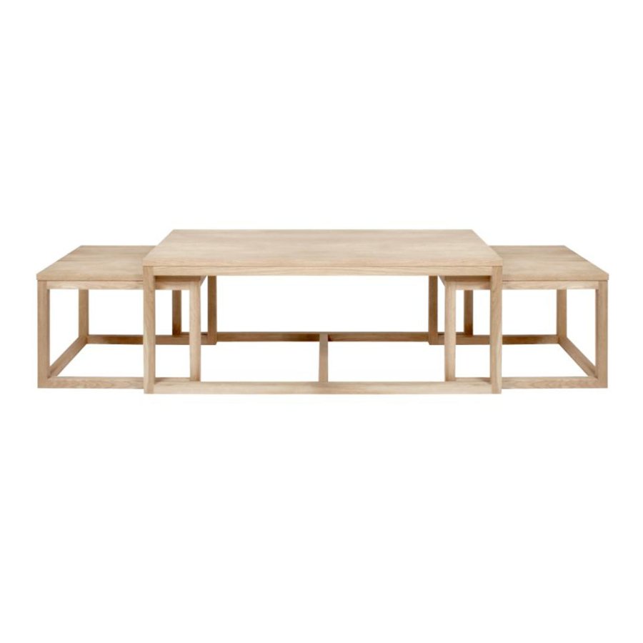 ACT NORDIC Cornus Soffbordsset - Vitpigmenterad Ekfanér och Vitpigmenterad Ek (Set om 3 cm)