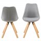 ACT NORDIC Dima Esszimmerstuhl - hellgraues Polyester und Naturkautschukholz