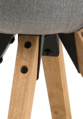 ACT NORDIC Dima Esszimmerstuhl - hellgraues Polyester und Naturkautschukholz