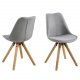 ACT NORDIC Dima Esszimmerstuhl - hellgraues Polyester und Naturkautschukholz