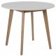 ACT NORDIC Raven spisebord, rund - hvid MDF og natur birk (90)