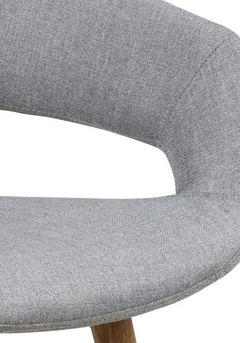 ACT NORDIC Grace barstol, m. rygln, armln og fodsttte - lysegr polyester og natur eg