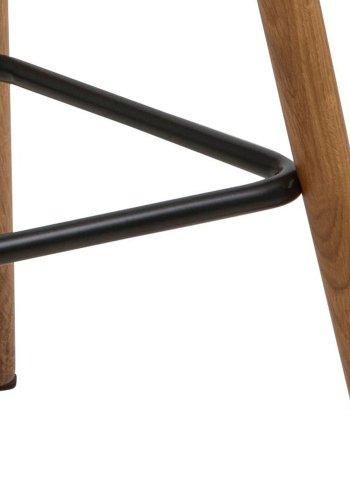 ACT NORDIC Grace barstol, m. rygln, armln og fodsttte - lysegr polyester og natur eg