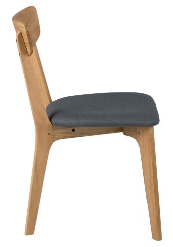 ACT NORDIC Taxi Esszimmerstuhl - dunkelgraues Polyester und natürliche Eiche