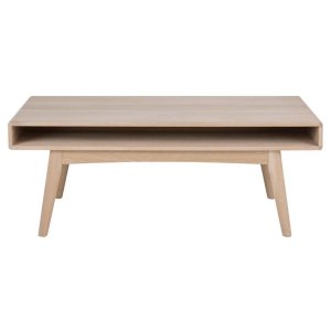 ACT NORDIC Marte sofabord, m. 1 rum - hvidpigmenteret egefinr og eg (130x70)