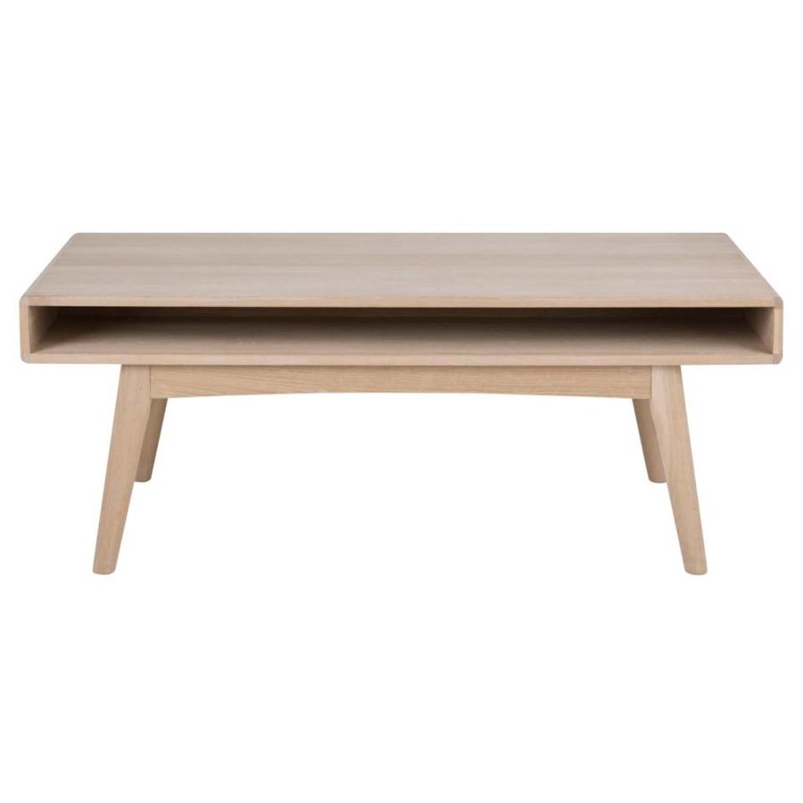 ACT NORDIC Marte sofabord, m. 1 rum - hvidpigmenteret egefinr og eg (130x70)