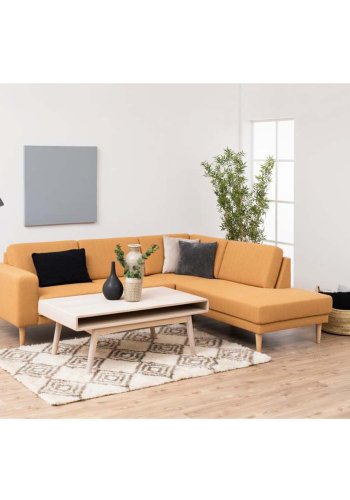 ACT NORDIC Marte sofabord, m. 1 rum - hvidpigmenteret egefinr og eg (130x70)