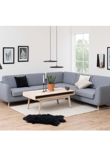 ACT NORDIC Marte sofabord, m. 1 rum - hvidpigmenteret egefinr og eg (130x70)