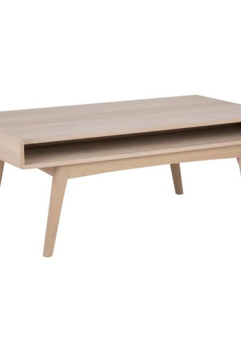 ACT NORDIC Marte sofabord, m. 1 rum - hvidpigmenteret egefinr og eg (130x70)