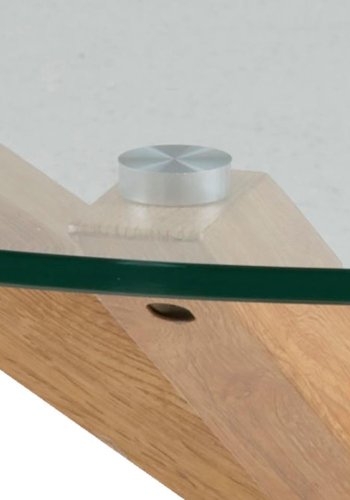 ACT NORDIC Heaven Couchtisch, rund – Klarglas und Eichenfolienmetall (82)