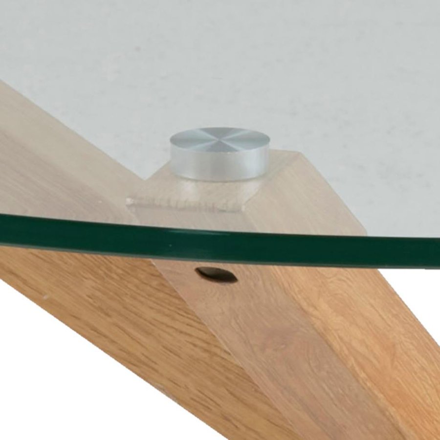 ACT NORDIC Heaven Couchtisch, rund – Klarglas und Eichenfolienmetall (82)