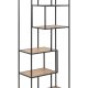 ACT NORDIC Seaford bogreol - vild eg/sort metal, 4 hylder (H:185cm x77cm x 35cm)
