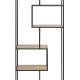 ACT NORDIC Seaford bogreol - vild eg/sort metal, 4 hylder (H:185cm x77cm x 35cm)