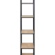 ACT NORDIC Seaford bogreol - vild eg/sort metal, 4 hylder (H:185cm x77cm x 35cm)