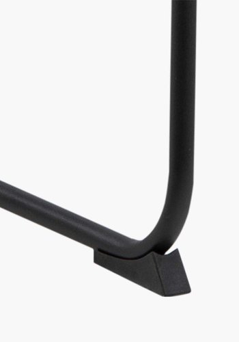 ACT NORDIC Lisa Barhocker mit Rückenlehne, Armlehnen und Fußstütze – dunkelgraues Polyester und schwarzes Metall