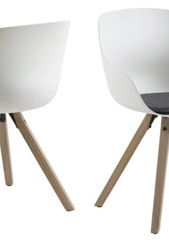 ACT NORDIC Tina spisestol med pute - hvit/natur, plast/gummitre 