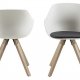 ACT NORDIC Tina spisestol med pute - hvit/natur, plast/gummitre 