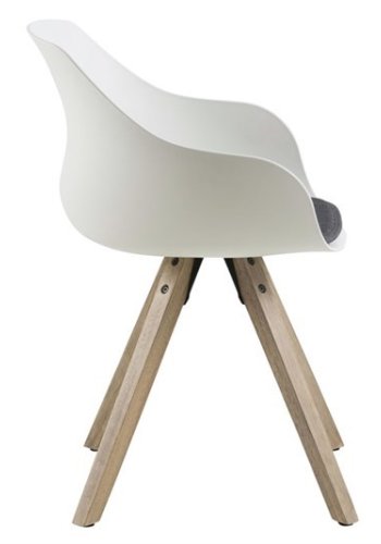 ACT NORDIC Tina spisestol med pute - hvit/natur, plast/gummitre 