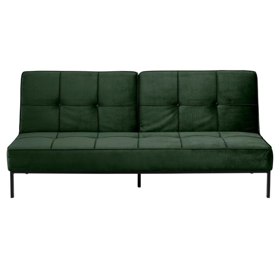 Act Nordic Perugia Schlafsofa - grünes Polyester und schwarzes Metall