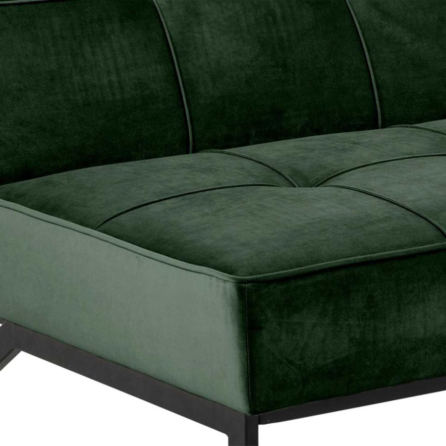 Act Nordic Perugia Schlafsofa - grünes Polyester und schwarzes Metall