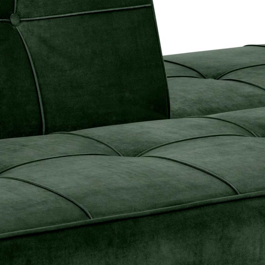 Act Nordic Perugia Schlafsofa - grünes Polyester und schwarzes Metall