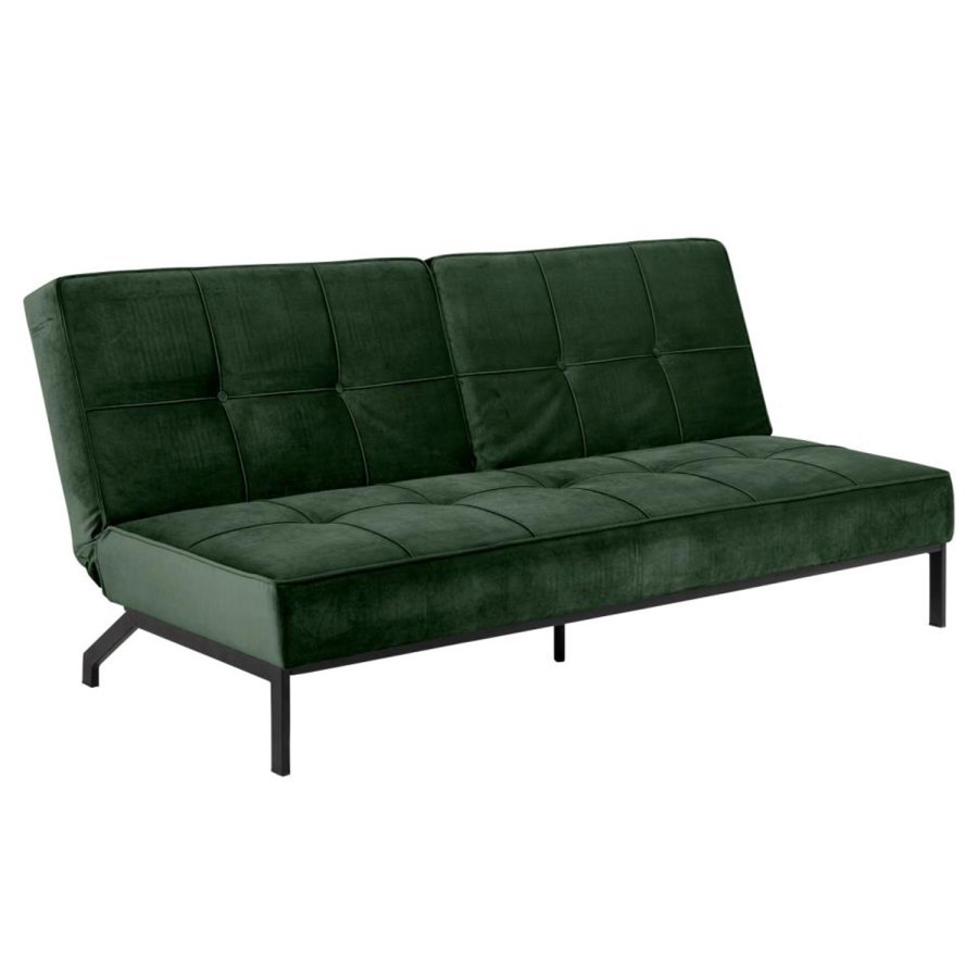 Act Nordic Perugia Schlafsofa - grünes Polyester und schwarzes Metall