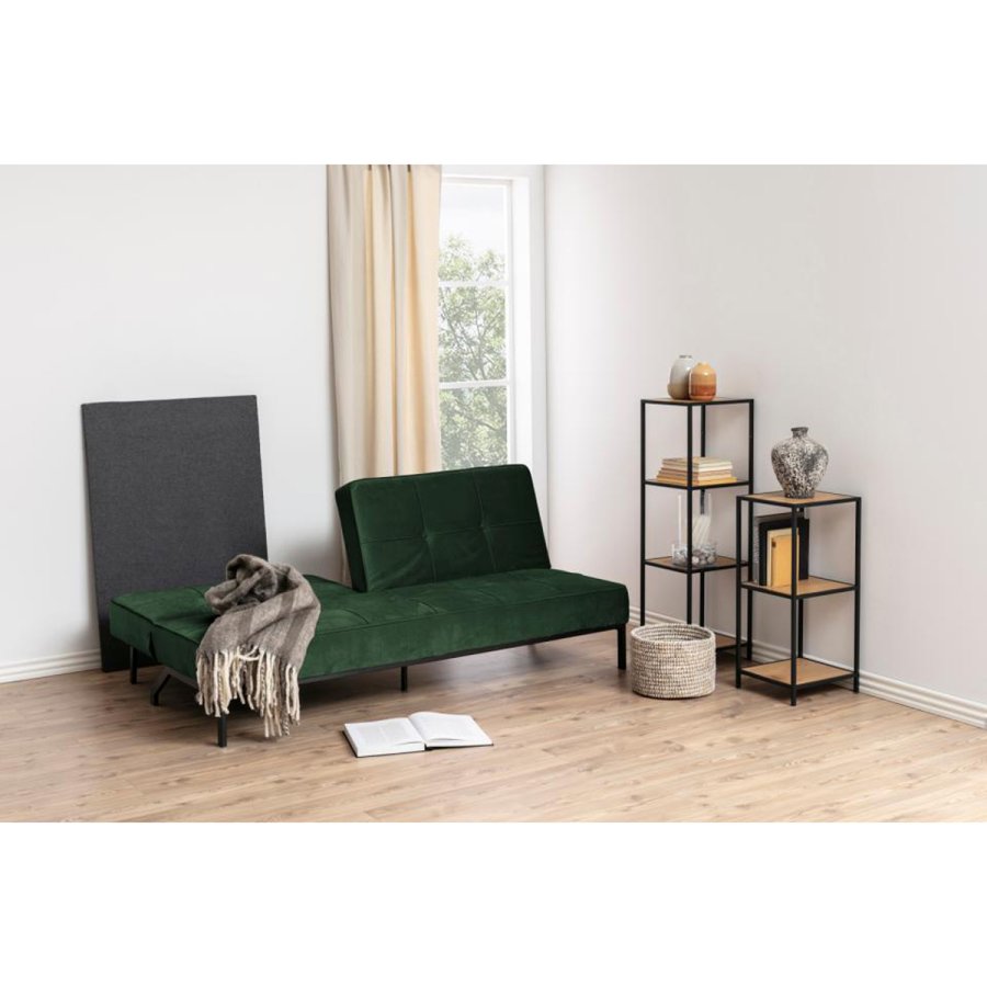 Act Nordic Perugia Schlafsofa - grünes Polyester und schwarzes Metall